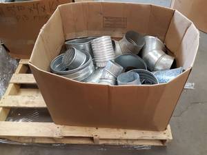 Large Box of Assorted Duct Fittings Mostly 4 and 5