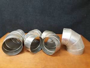 Lot of (4) 9 Galvanized Ductwork Elbows