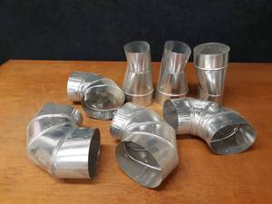Lot of (7) Assorted 5 Oval Duct Fittings