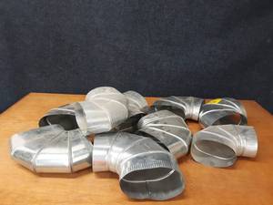 Lot of (9) Assorted 6 & 7 Oval Duct Fittings
