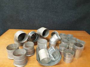 Lot of (25) 4 & 5 Galvanized Round Duct Fittings