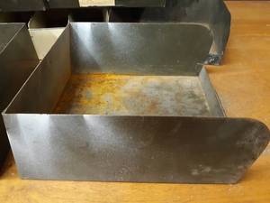 Lot of (8) Steel Parts Bins 11 x 12 x 5