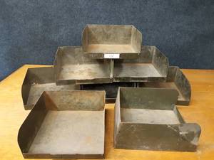 Lot of (8) Steel Parts Bins 11 x 12 x 5