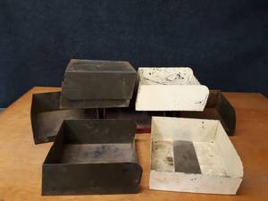 Lot of (8) Steel Parts Bins 11 x 12 x 5