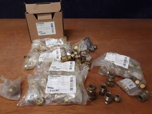Large Lot of UPONOR Brass Fittings, Most are Part No. A4020500  12 QS Style Assembly