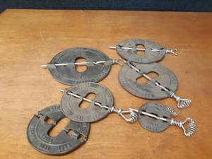 Lot of (6) Cast Iron Round Dampers 4 - 10