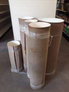 (5) Assorted Rolls of White  Ivory Laminate  Formica Sheets - Most are 48 Tall