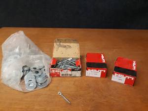 250 Tie-Wire Screw in Anchors 14 x 3 & 14 x 2 and Bag of Large Washers w 1116 ID