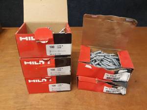 Large Lot of Hilti Hardware - Threaded Studs, Concrete Nails