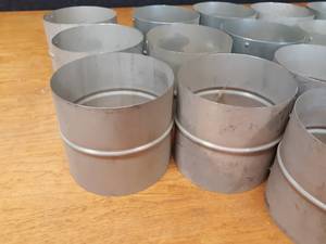 lot 1791 image: Lot of (19) 5 Galvanized Air Duct Couplers