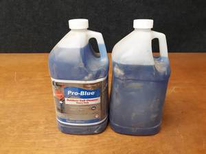 lot 1611 image: 2 Gallon Jugs Pro-Blue Outdoor Condenser Coil Cleaner