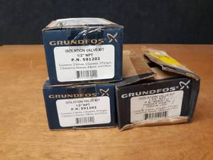 lot 1638 image: (3) Grundfos Dielectric Isolation Valve Kits 12 & 1-14 NPT