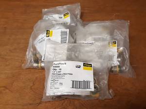 lot 1741 image: Lot of (50) Viega PureFlow Pex Press Fittings 12 x 38