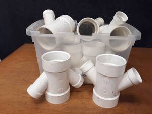 lot 1764 image: Lot of (9) 4 x 2 PVC DWV Double Wyes