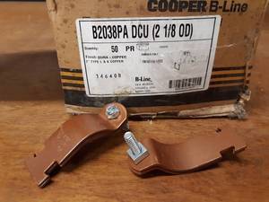 lot 1818 image: Lot of (50) 2 Copper Pipe Strut Clamps