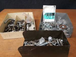 lot 1845 image: Lot of Bolts, Washers and More - Bolts are Mostly 58 and 12