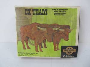 lot 9 image: Vintage Craft Masters Old West Mule Team Wooden Model Kit