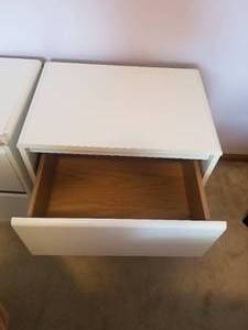 lot 117 image: Pair of White Side Tables
