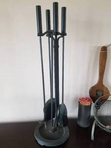 lot 129 image: Collection of Vintage Fireplace Accessories