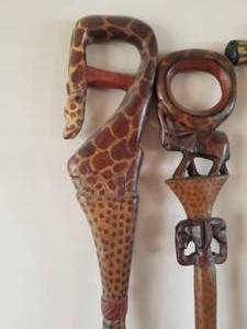 lot 64 image: Collection of Hand Carved African Canes