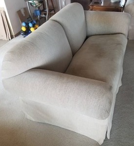 lot 108 image: Luxury Cream Loveseat by Baker Furniture