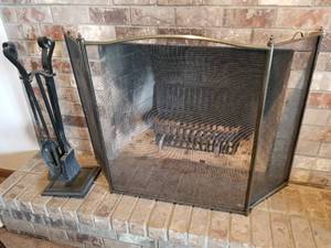 lot 130 image: Wood Fireplace Tool Kit
