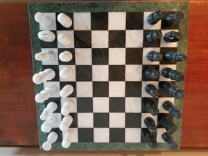 lot 131 image: Amazing Stone Carved Chess Set