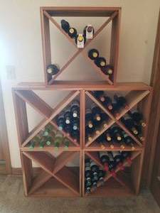 lot 123 image: Set of 5 Box Wine Racks
