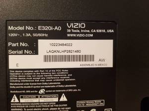lot 93 image: Vizio E-Series 32 LED Smart TV Model E320i-A0