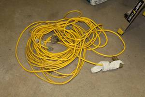 lot 72 image: Lot of (2) Extension Cords Yellow 50L   12GA