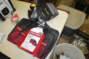 lot 76 image: Lot of (5) Tool Bags, Pouches and Case   (new)  with Craftsman Tool Bag Combo 1813, AWP HP Single Pouches with Spill Guard (x2), Misc. Case (x1)