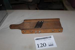 lot 120 image: Vintage Wood Cabbage Slicer