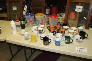 lot 145 image: Lot of (Approximately 39) Kitchenwares    with Coffee Cups, Pitchers, Drinking Glasses
