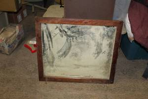 lot 192 image: Wood Framed Wall Mirror 23Wx27H