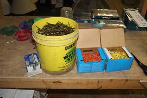 lot 227 image: Lot of Fasteners    with Nails, Plasticap Nails 2, Plasticap Nails 1, Duo-Fast 5010 C 516 Galvanized Wide Crown Staples