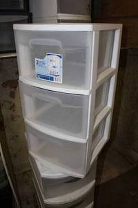 lot 244 image: Plastic Storage Bin 3-drawer 14-12Wx13Dx26H