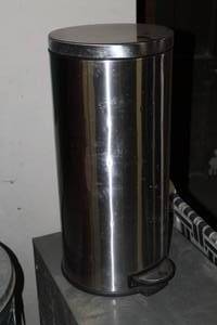 lot 245 image: Stainless Steel Trash Can with Flip Lid  11-12Dx25H