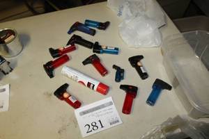 lot 281 image: Lot of (12) Butane Torch Lighters    with One Can Of Butane