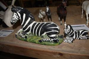 lot 172 image: Lot of (2) Zebra Table Statues