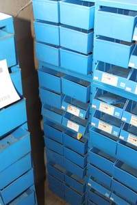 lot 262 image: Lot of (4) Metal Parts Organizer Storage Cabinets 6-drawer Blue 13Lx 10-12Wx13H