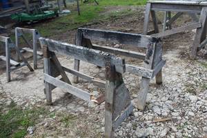 lot 17 image: Lot of (2) Wood Sawhorses