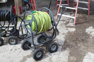 lot 23 image: Water Hose Cart 4-wheel 27Lx21Wx38H    with Hose (Green)