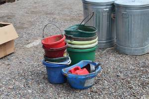 lot 41 image: Lot of (13) Buckets and Scoops    with Buckets (x11), Scoops (x2)