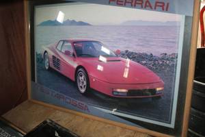 lot 335 image: Ferrari Testarossa Wood Framed Wall Art 37Wx25H
