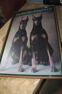 lot 333 image: The Bitches Of Eastwick Wood Framed Wall Art 24Wx37H
