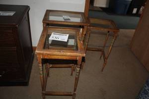 lot 336 image: Lot of (3) Wood End Tables