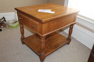 lot 345 image: Jamestown Sterling Wood Night Stand 22Lx26Wx22H