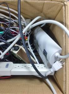 lot 3 image: Very large box of Cables,Network Cables, Internet, Power strips, EXC. 