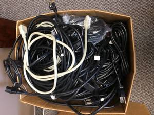 lot 58 image: Multiple Extension Cords and Desktop Computer Power Unit Cable