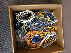 lot 59 image: Box of Wires and Cords (Usb, Internet Cable, etc.)